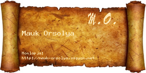 Mauk Orsolya névjegykártya